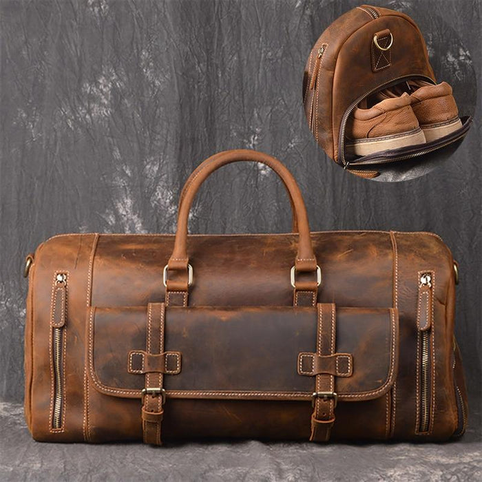 Handmade Genuine Leather Duffle Bag